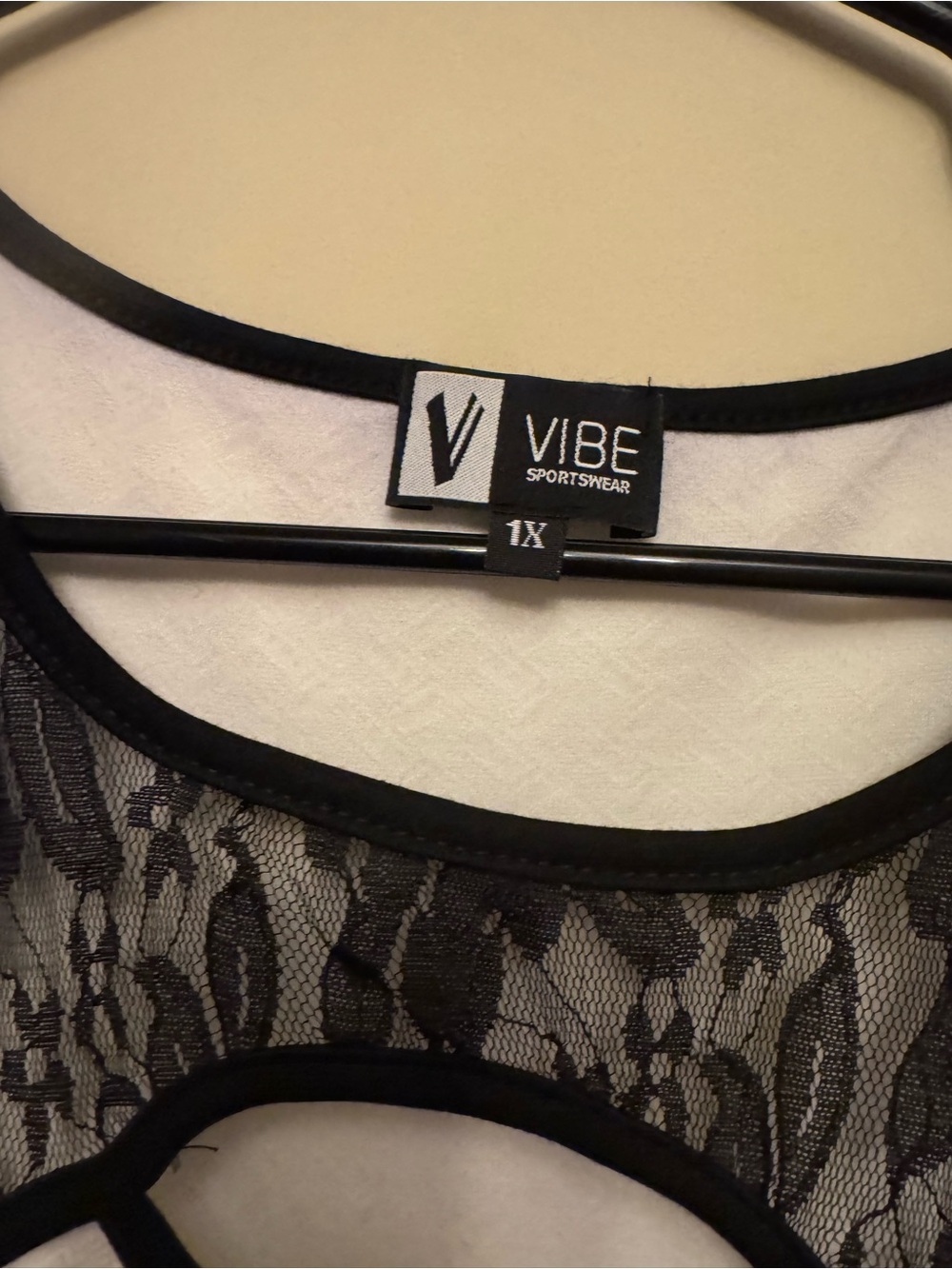 Vibe Black & White Lace Yoke Skater Dress - Picture 3 of 3